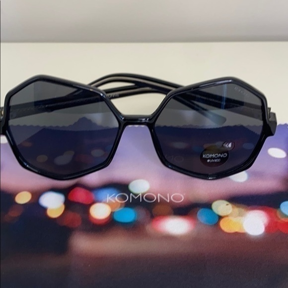 NEW Komono Sunglasses Bonnie Black Transparent Geometric UV 400 - Picture 6 of 14